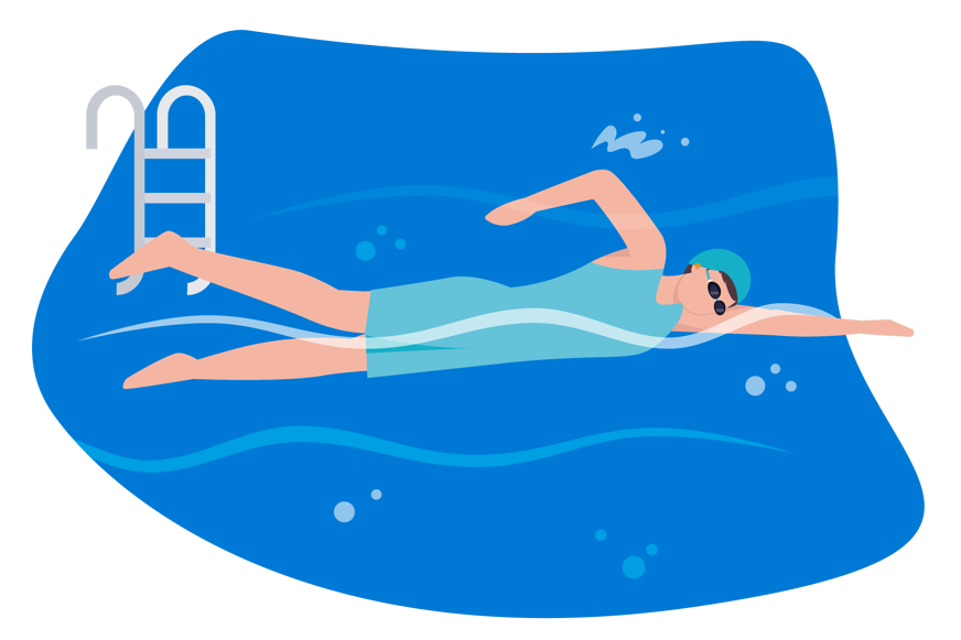 Ohrstöpsel Wachs - Person schwimmt im Wasser